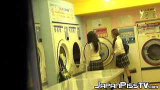 Gorgeous Japanese schoolgirls pee just around the corner