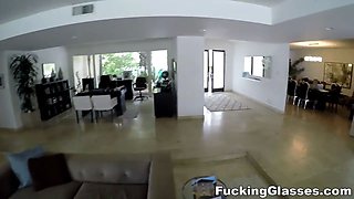 Fucking glasses - newcomer Sabrina Rey taking first ever big-cock teen-porn