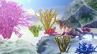 Big tits 3d babe fucking with sea monsters