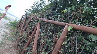 Masturbating Outdoors for Hot Redhead Who Liked It