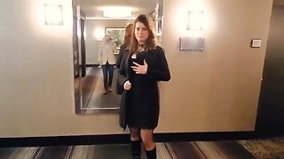 Hot Cum Slut On Leash Gets Crop Slapped And Face Fucked In Hotel Lobby