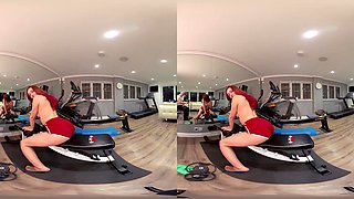 Busty Redhead Gym Scene