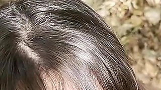 POV Man Blowjob Then Fuck in the Middle of the Forest Without Protection to Finish She Swallows All the Sperm!