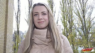 German Scout - Slim Office Girl Adriana Sweetblonde Pick up for Casting Fuck in Berlin