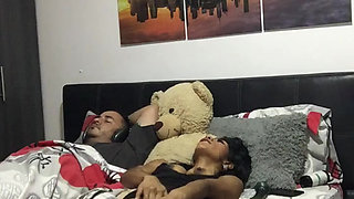 A big exotic girl rubs her big pussy.