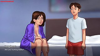 Horny Dude Fucks Busty MILF Landlady in Steamy Massage - Summertime Saga Hentai