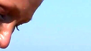 Two Beautiful Lesbians on the Boat Lick Each Other's Hairy Pussy and Tits with Big Nipples