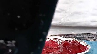 Smoking Mistress and Licking Dessert From Boot Soles, POV Clip, Lady Victoria Valente