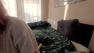 The Stepsister Came in a Loose Sweater and Pegged Her Stepbrother with a Strapon Until He Shot His Cum