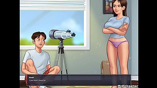 Summertime Saga Jenny Gets Suprised by Looking at Anon Big Cock