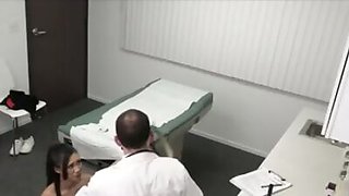 Busty Asian spreads wide for doctors dick
