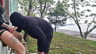 Slave learns to suck his Mistress's strapon well and deeply. Dominatrix Nika trains her slave's deep throat. Mouth fuck