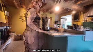 Double Cum Swallow For Cuckold Husband - Redhead French Trio Fuck In Kitchen