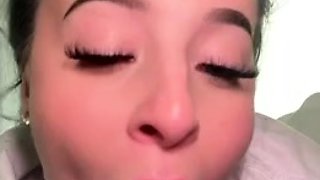 Extreme amateur pov blowjob with brunette babe