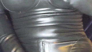 Latex doll jerking off