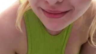 Creampie pussy. Squirting and fingering in public