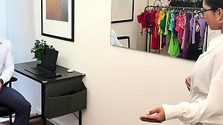 Yasmina Khan - Office Babe Hard Fuck With HR For Early