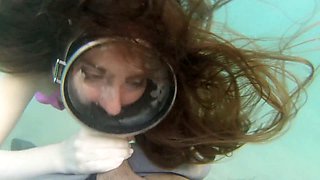 Swimsuit, small penis, underwater blowjob