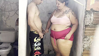 Stepmom Cheats with Big Dick Lover in Shower - Rough Sex & Cum on Tits