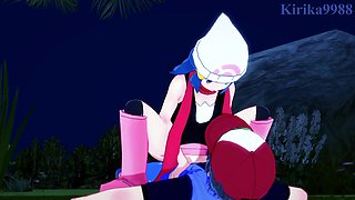 Dawn (Hikari) and I have mighty fuckfest outdoors. - Pokémon Anime Porn