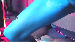 Passionate orgasm of the blue beauty