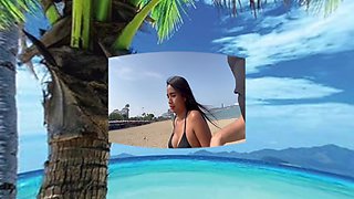 Hot Asian Beach Girl Easily Tempted Into Porn