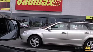 HUNT4K. Beauty fucked hard in car while BF received stack of cash