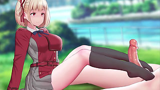 Chisato Footjob X Fucked by Huge Dick