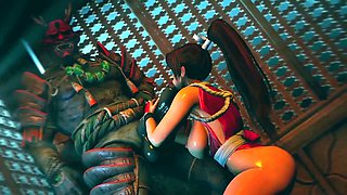 Bad guys with big dicks are her weakness. Animation anal sex