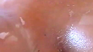 Busty MILF Sharon Pink in the Kitchen washing dishes then I come to disturb her ... she spitting milk on her tits and masturbate