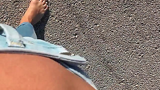 Wetting Jeans on a Bare Foot Hike