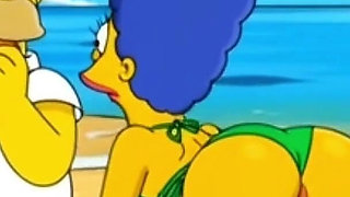 Beach Bitch 2: Pussy Full of Cum. Cartoon Simpsons Parody.