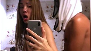 A guy fucking HOT shemale in homemade action