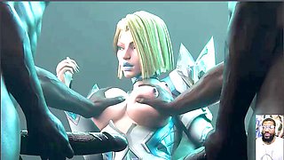 Thicc babe with big natural tits in a wild animated fantasy