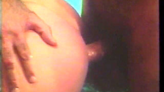 Hot Blonde Bends for Big Cock in Wet Vintage Action
