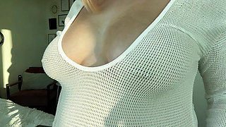 4K Natural Thick YouTuber who loves Flashing her Pussy, Transparent Swimwear Try On Haul with Erika Kay