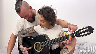 Tatooed Babe Lena Fucks Her Guitar Tutor