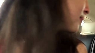 TEEN ASIAN SKANK MILKS DICK IN CAR