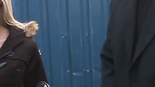 Blonde knows how to get the scoter as a gift and brings her slutty friend along for four-way fucking