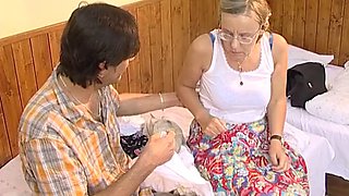 Scared hairy granny shamelessly gets the cock pushed up her ass