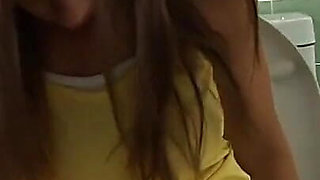 Kinky Brunette Pepper Pissing and Playing in the Bathroom