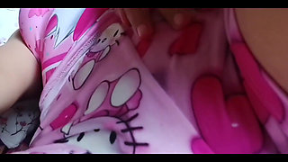 College Girl Masturbates with Her Pink Shorts