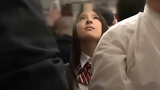 Groping School girl in a overcrowded train 2