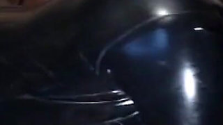 Goddess in Black Latex Catsuit