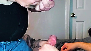 Huge Tits Shooting Milk on a Dick as He Jerks off