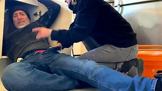 Blonde MILF Gives Plumber a Blowjob in the Kitchen