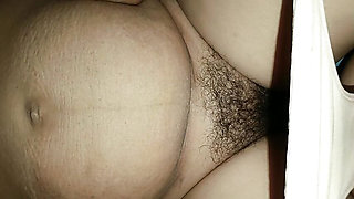 When bored with her husband, the friend's wife plays with me