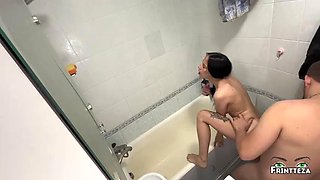 Hot Stepmom fucked her stepson in a shower to spite her husband