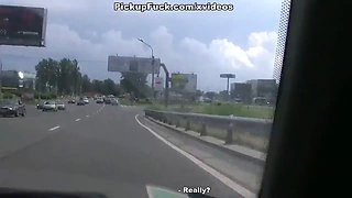 Car sex with young horny girl