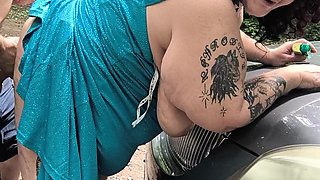 Helping Her with Her Tire Set Her Wet Pussy on Fire